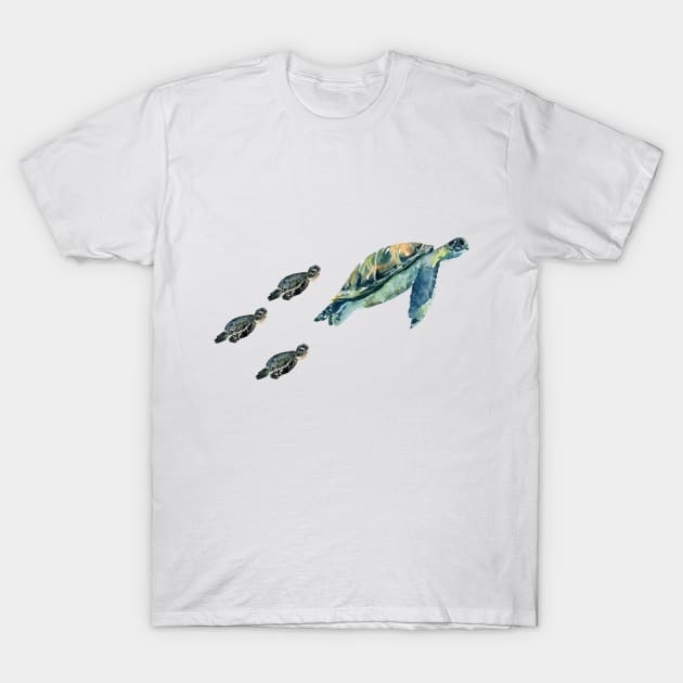 Sea turtle single parent family T-Shirt by love kisses and such
